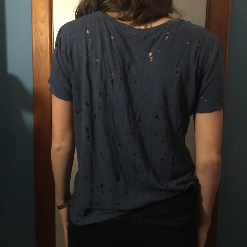 F21 shirt with purposeful rips