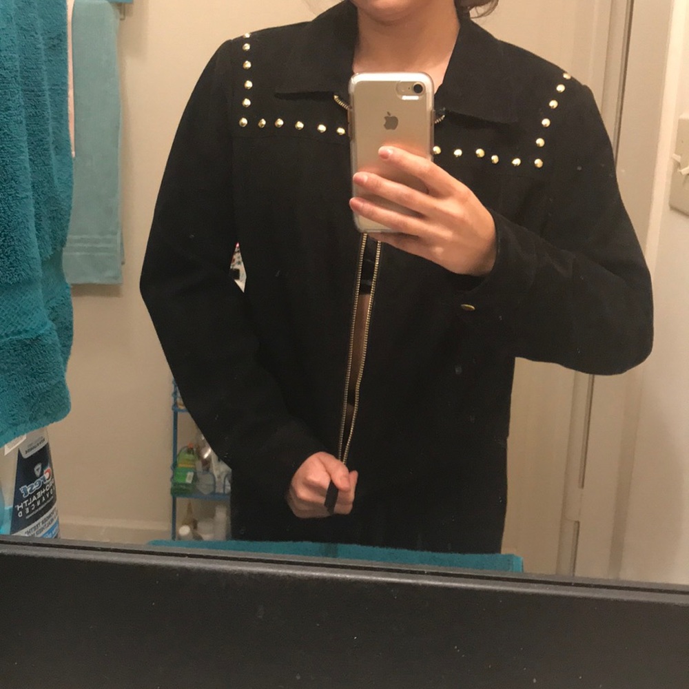 Black suede jacket