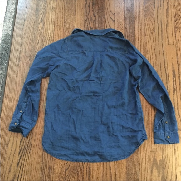 SOLD!  J. Crew Indigo Gauze Chambray Popover Top - Picture 5 of 5