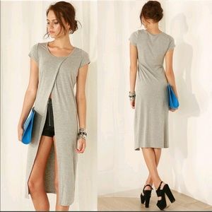 Grey open front tunic
