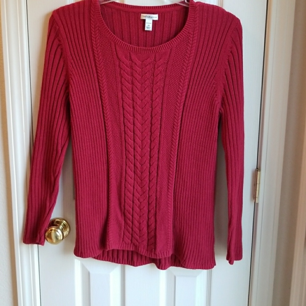 NWOT CROFT & BARROW RED SWEATER SZ 2X
