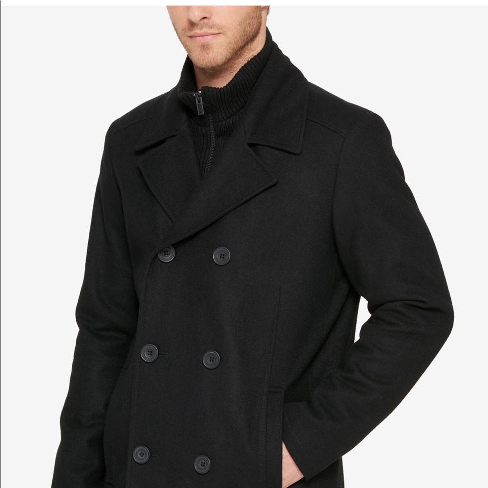 Kenneth Cole Reaction bibbed peacoat worn once.