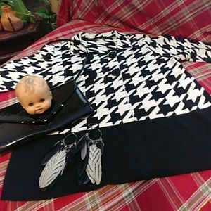Hounds tooth sweater cardigan
