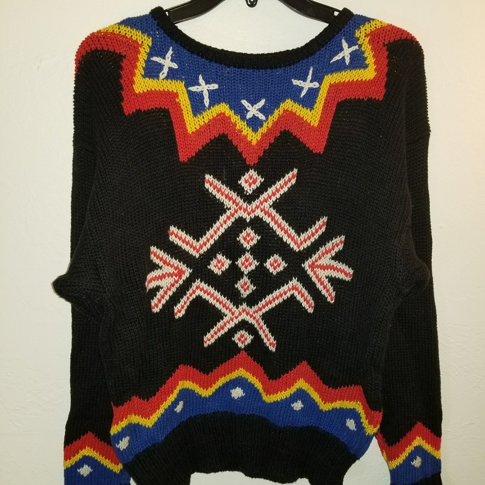 VINTAGE Lizsport Christmas Ski Sweater Snowflake