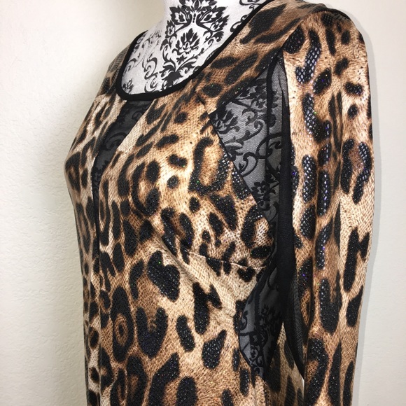 VINTAGE Glittery Snake/ Leopard Body Con Dress - Picture 4 of 8