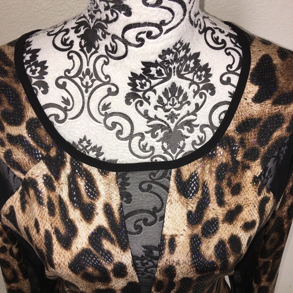 VINTAGE Glittery Snake/ Leopard Body Con Dress - Picture 6 of 8