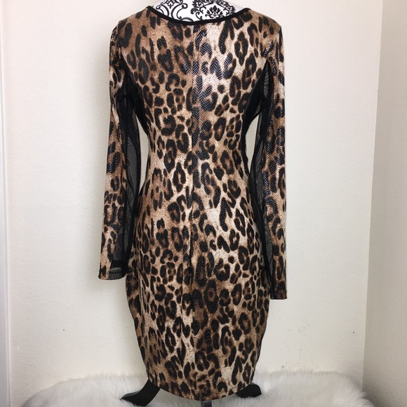 VINTAGE Glittery Snake/ Leopard Body Con Dress - Picture 7 of 8