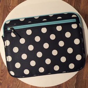 NWOT Laptop Sleeve polka dot and mint