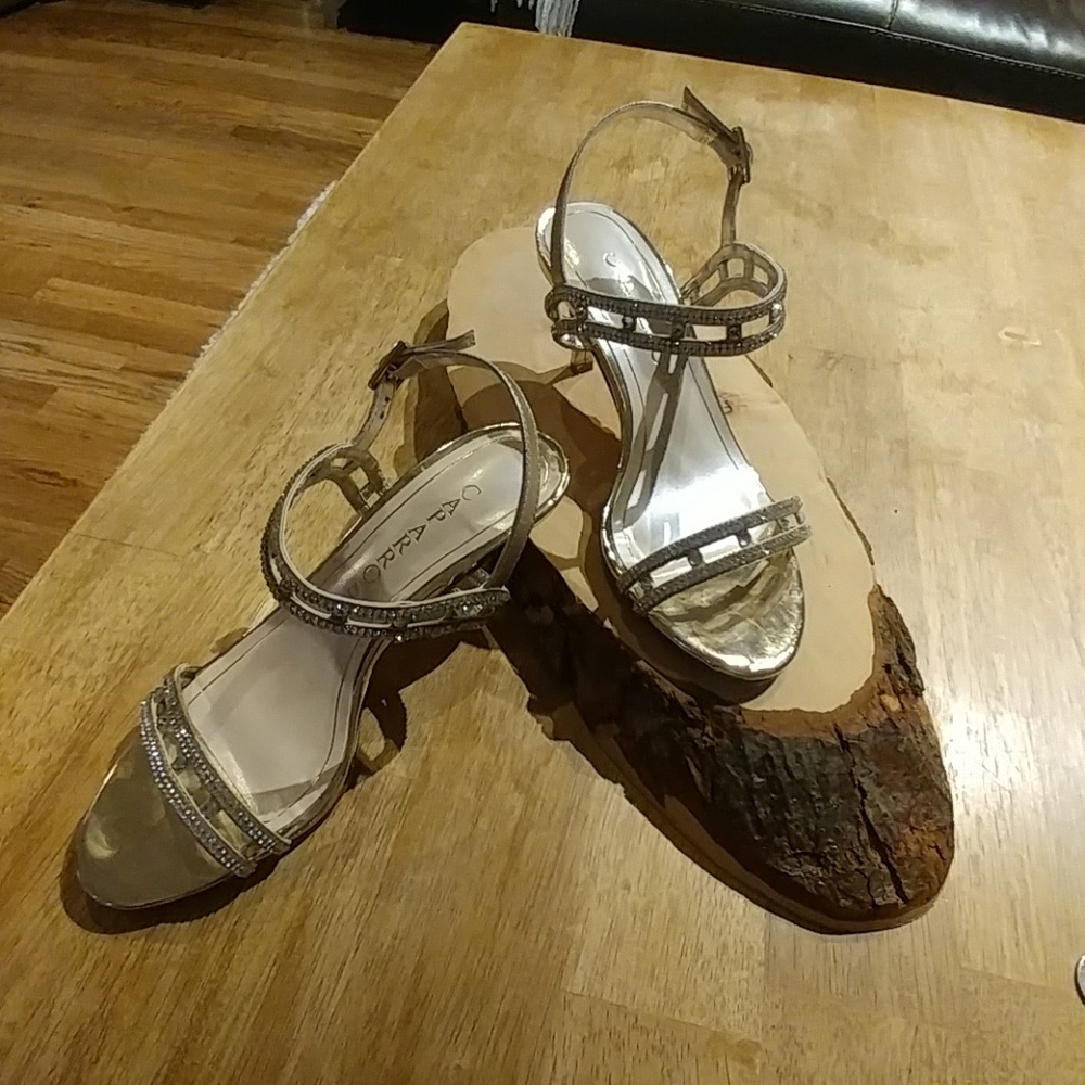Caparros embellished open toe heels