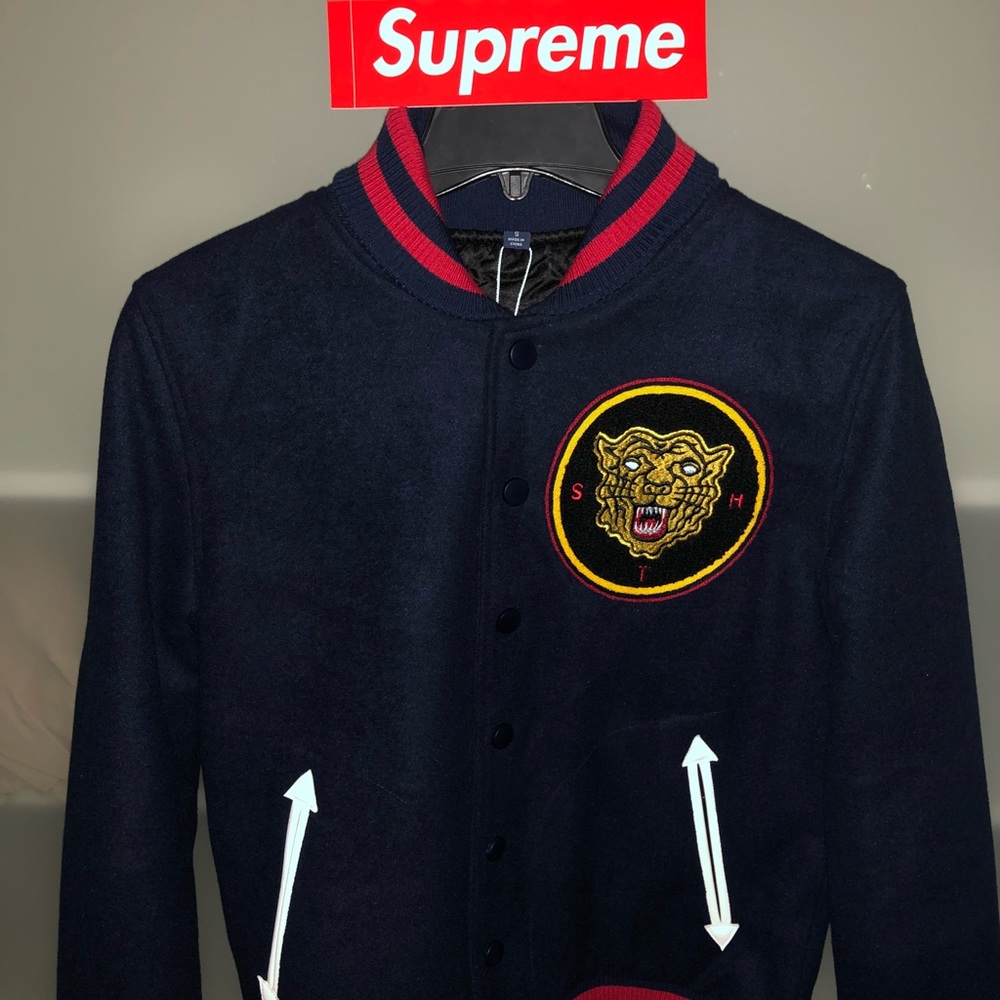 (SUPREME) Straight To Hell Bomber Varsity Jacket