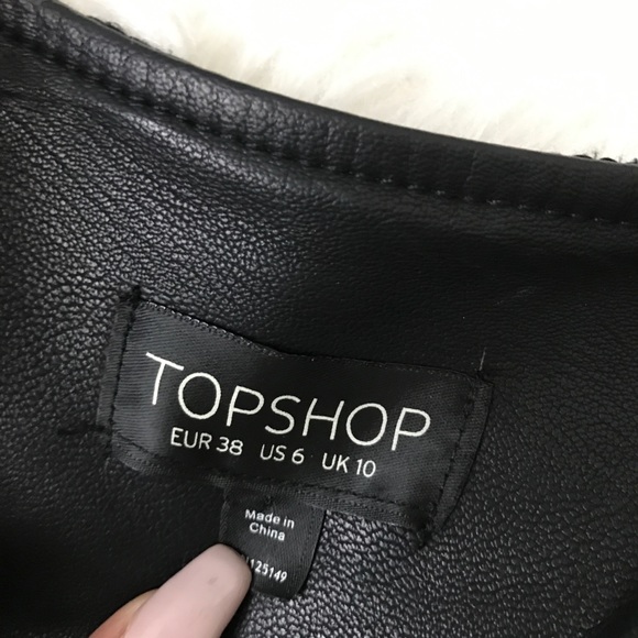 Topshop • Vegan Faux Leather Moto Biker Zip Jacket - Picture 3 of 8