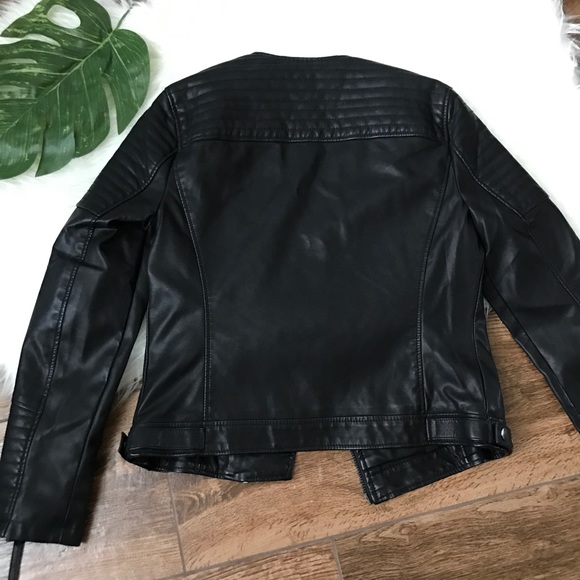 Topshop • Vegan Faux Leather Moto Biker Zip Jacket - Picture 8 of 8