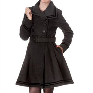 Hell Bunny Grey Military Coat NWOT