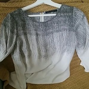 White and black blouse