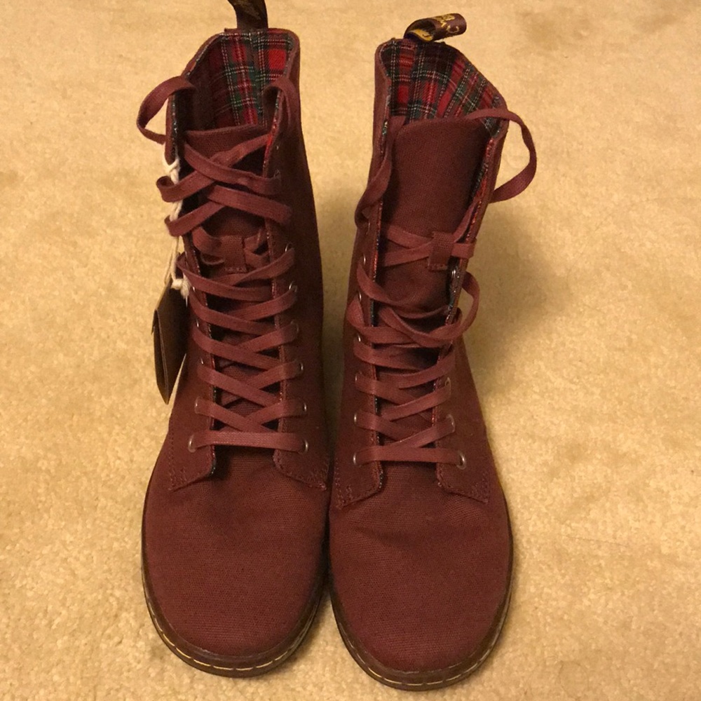 Dr Martens Canvas Burgundy Shoes