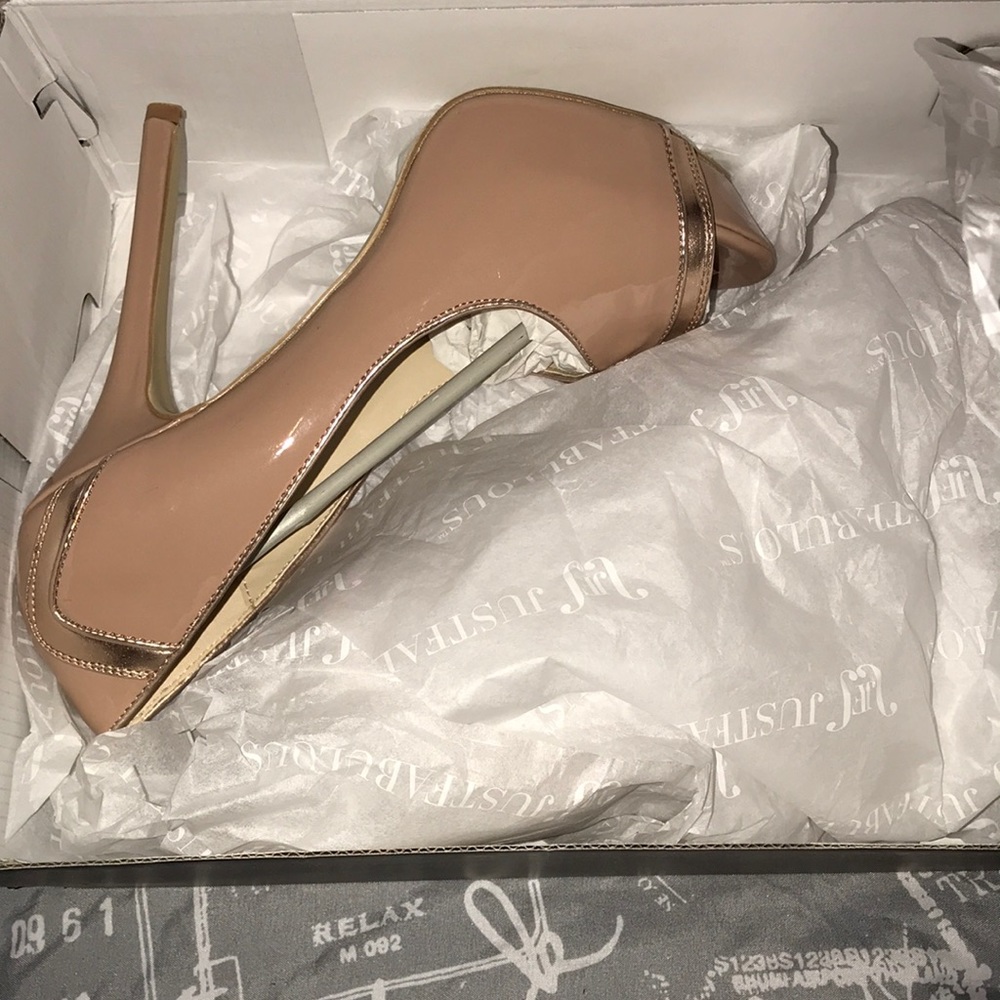 Nude and gold heels