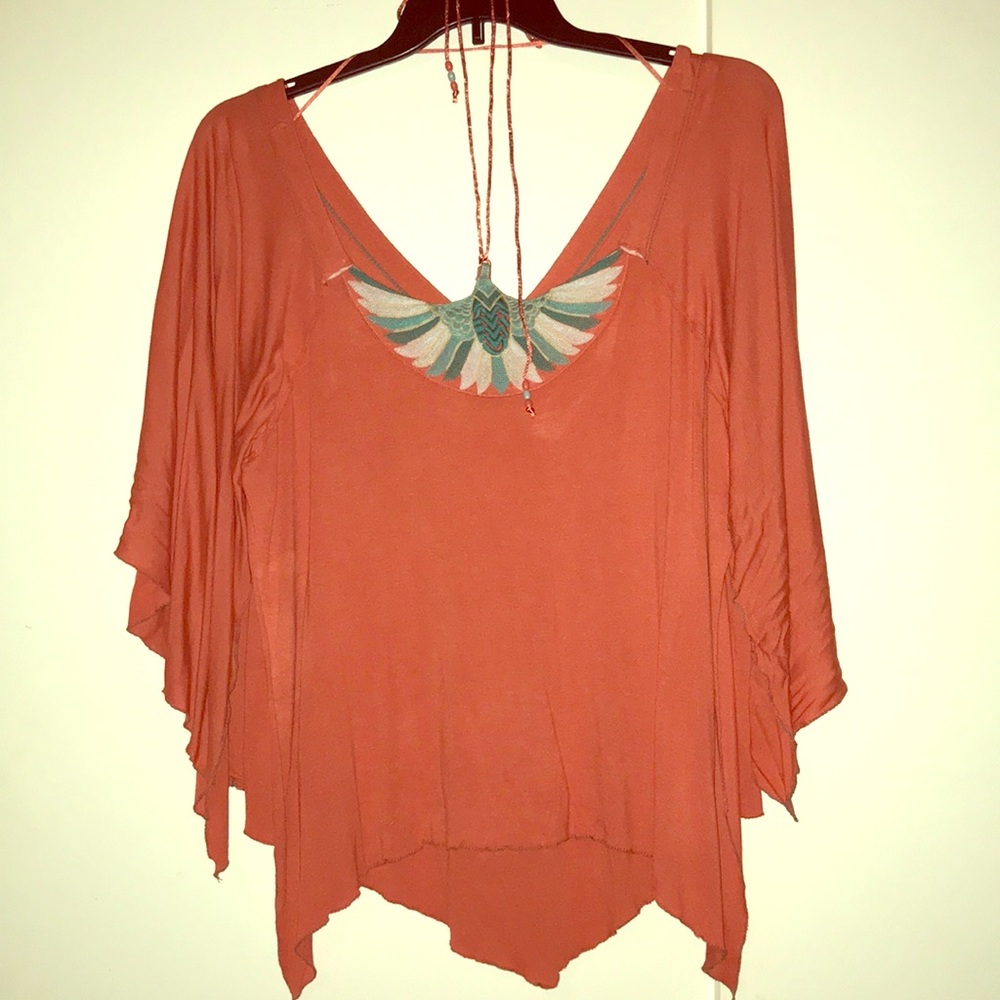 Free people Large Burt orange top