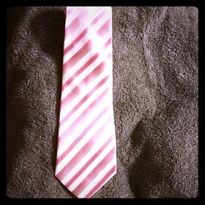 Mens tie pink and white striped