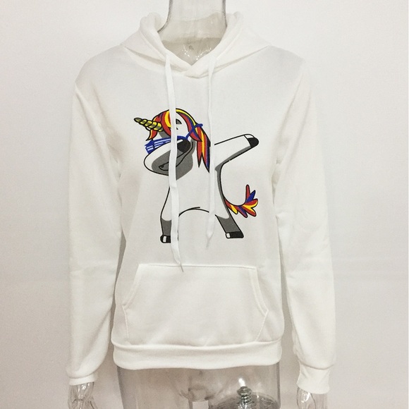 ⚡️FLASH SALE⚡️Happy Everyday White Unicorn Hoodie - Picture 2 of 4