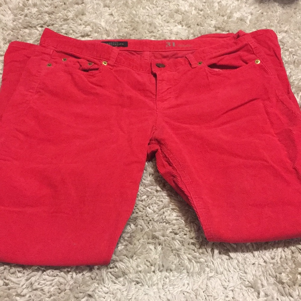 J. Crew matchstick red corduroy