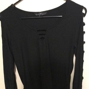 Black long sleeve with cutouts