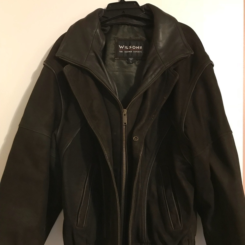 Wilson’s brown leather coat