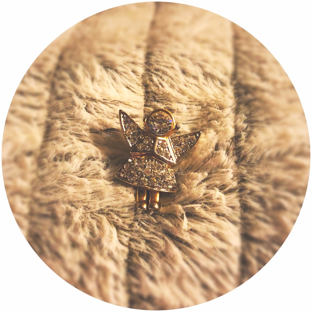 Rhinestone Angel Brooch