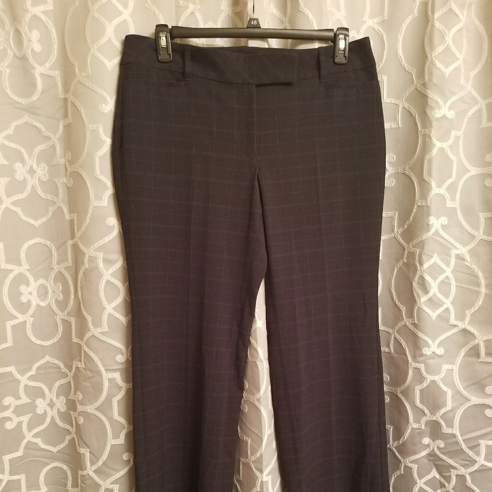 WHBM Plaid Design Black Dress Pants