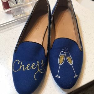 Blue and gold jcrew flats size 7.5