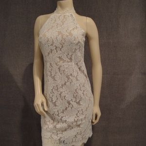 Ladies cream lined lace dress Small