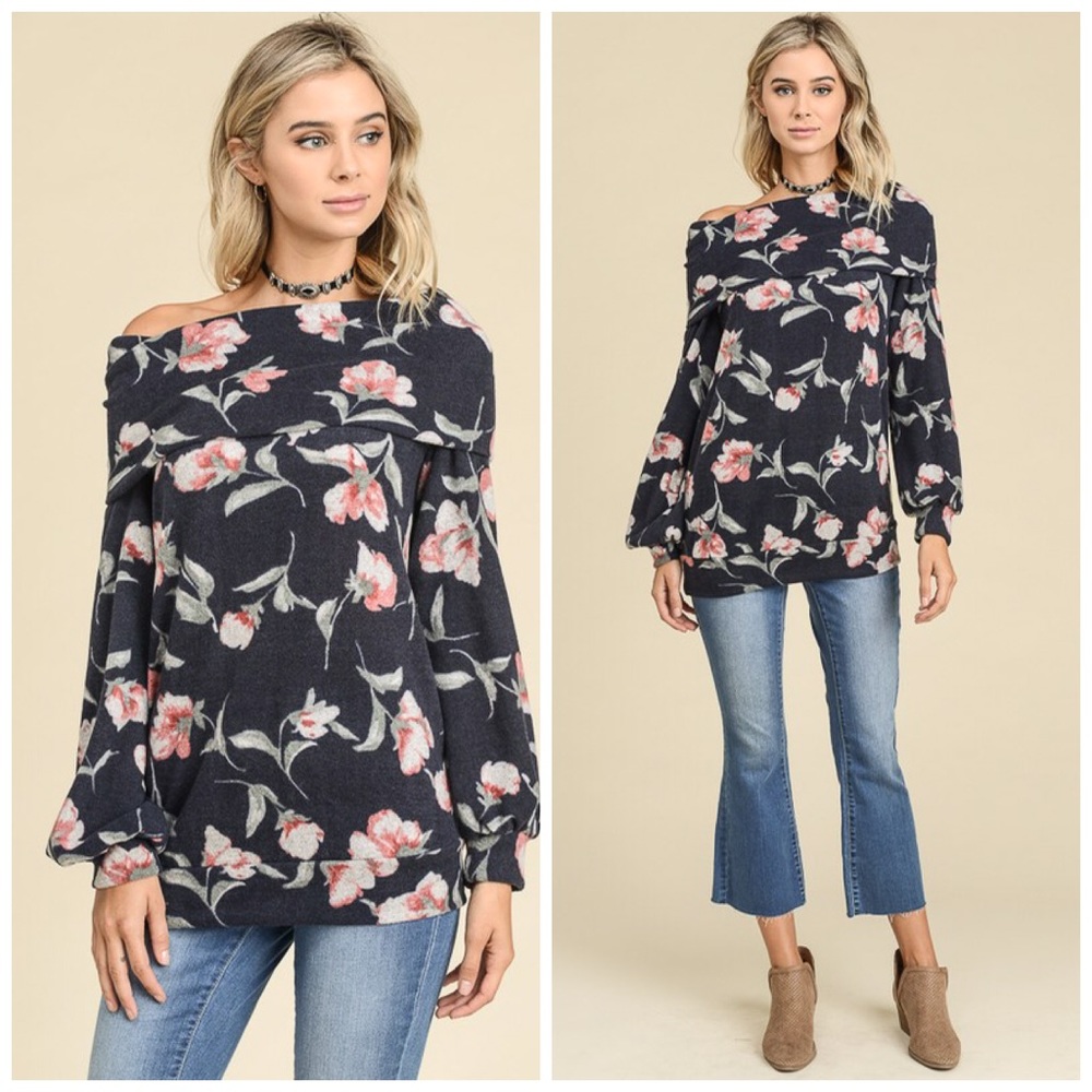 LAST 1! 💕 Soft On/Off Shoulder Brushed Hacci Top! - Picture 1 of 5
