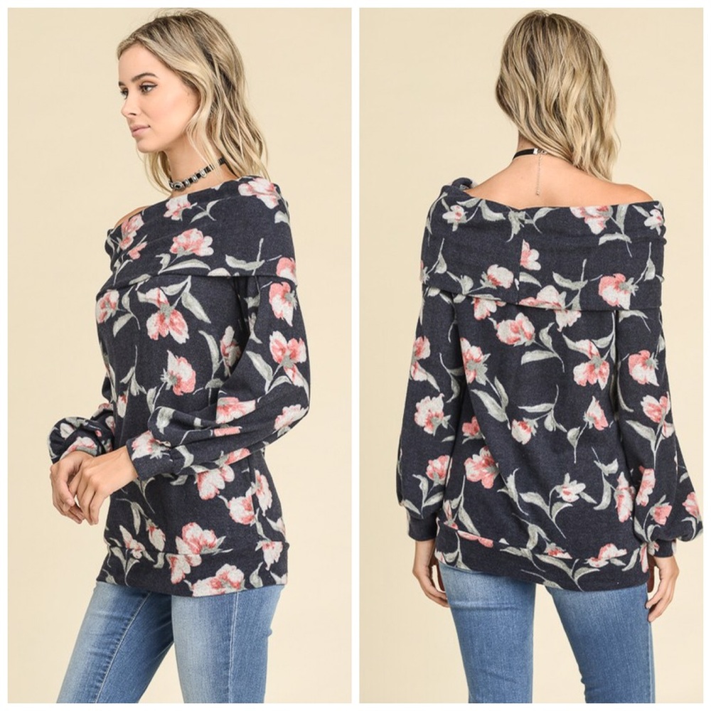 LAST 1! 💕 Soft On/Off Shoulder Brushed Hacci Top! - Picture 4 of 5