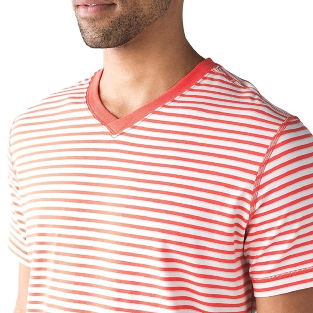 • Lululemon • 5 Year Basic V Neck Stripe XXL New - Picture 2 of 5
