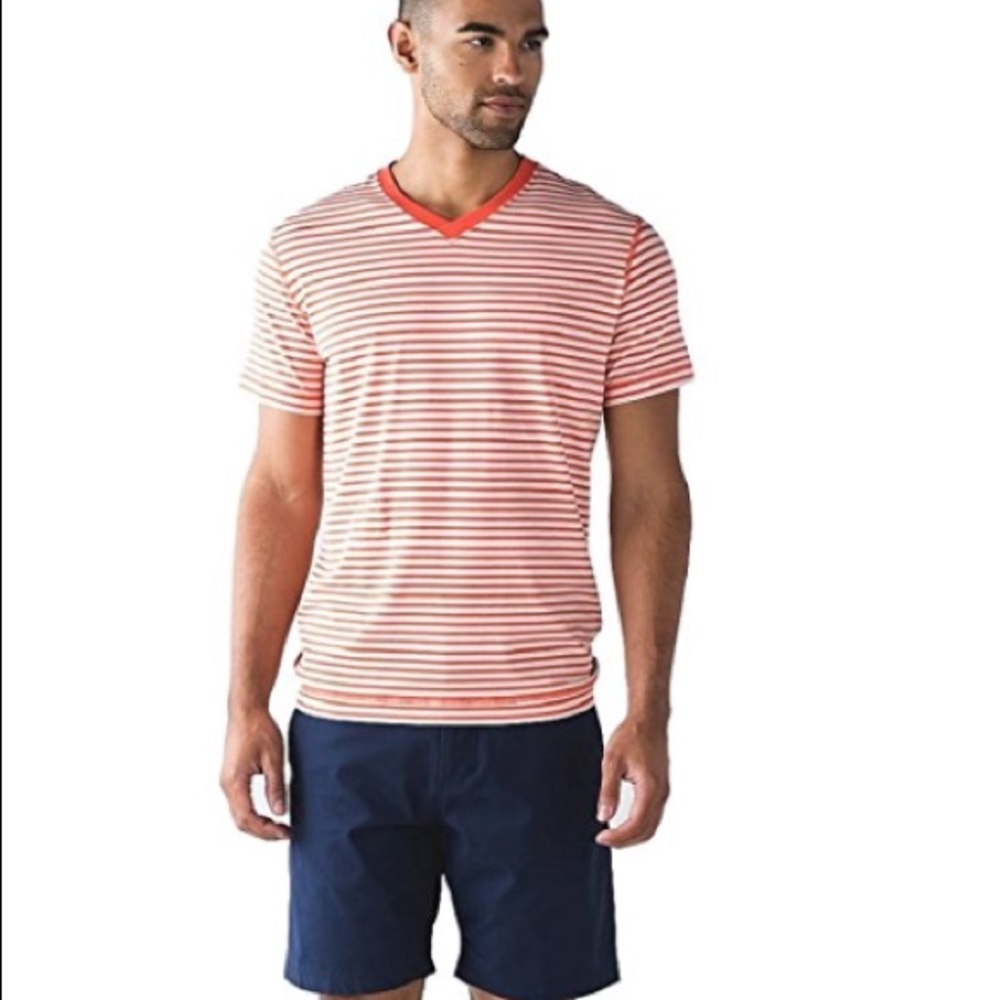 • Lululemon • 5 Year Basic V Neck Stripe XXL New - Picture 1 of 5