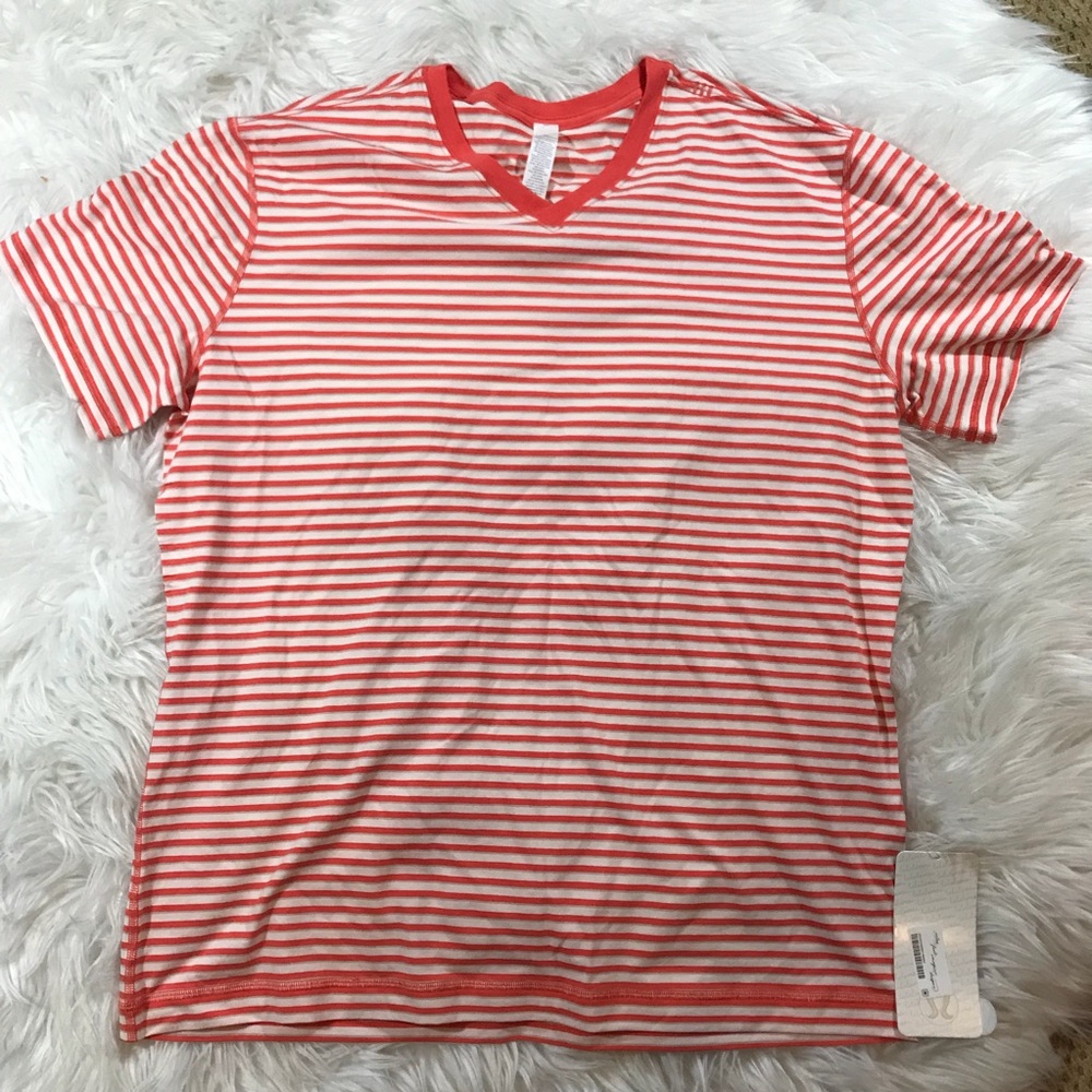 • Lululemon • 5 Year Basic V Neck Stripe XXL New - Picture 4 of 5
