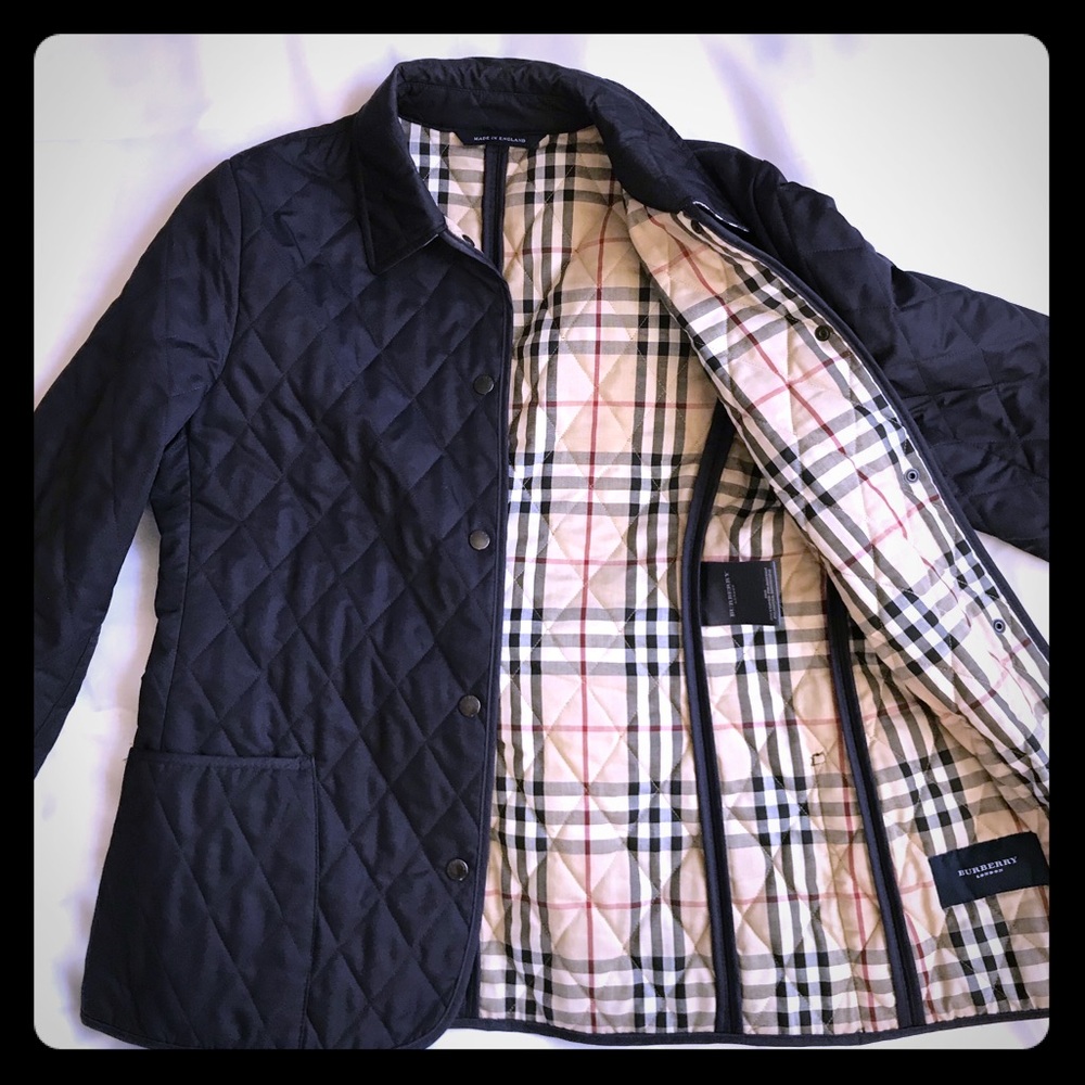 Burberry Women’s Quilted Jacket Navy 8