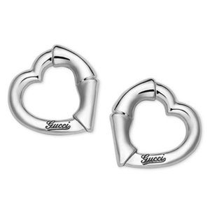 Gucci Sterling Silver Heart Shaped Studs