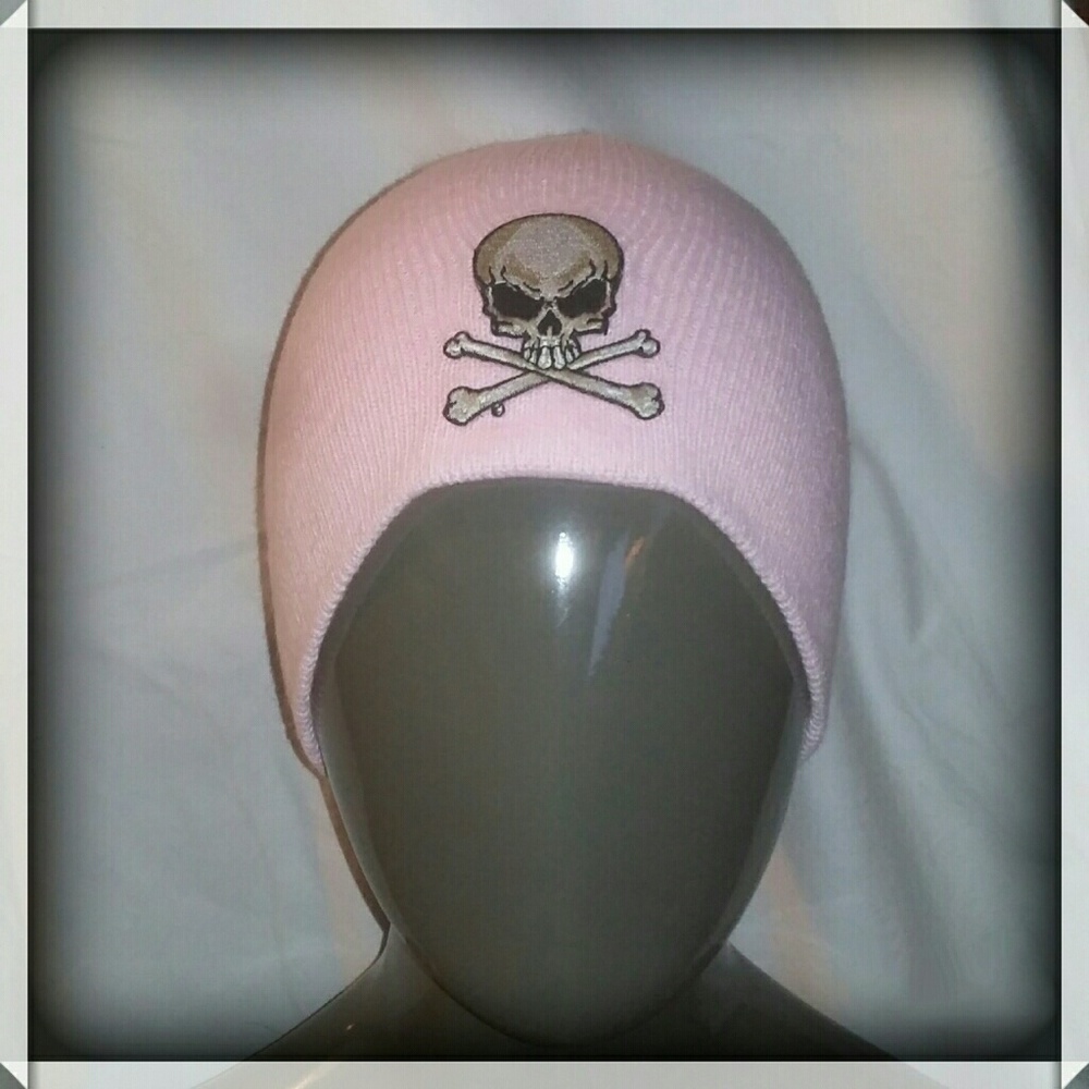 💥3 for $10💥Pink Knit Hat w/Skull