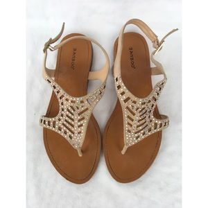 Bamboo Sandals w/ Adjustable Strap, Size 8.5