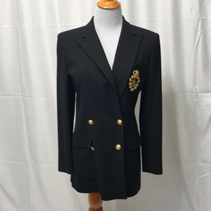 Ralph Lauren Black Double Breasted Jacket Size 4