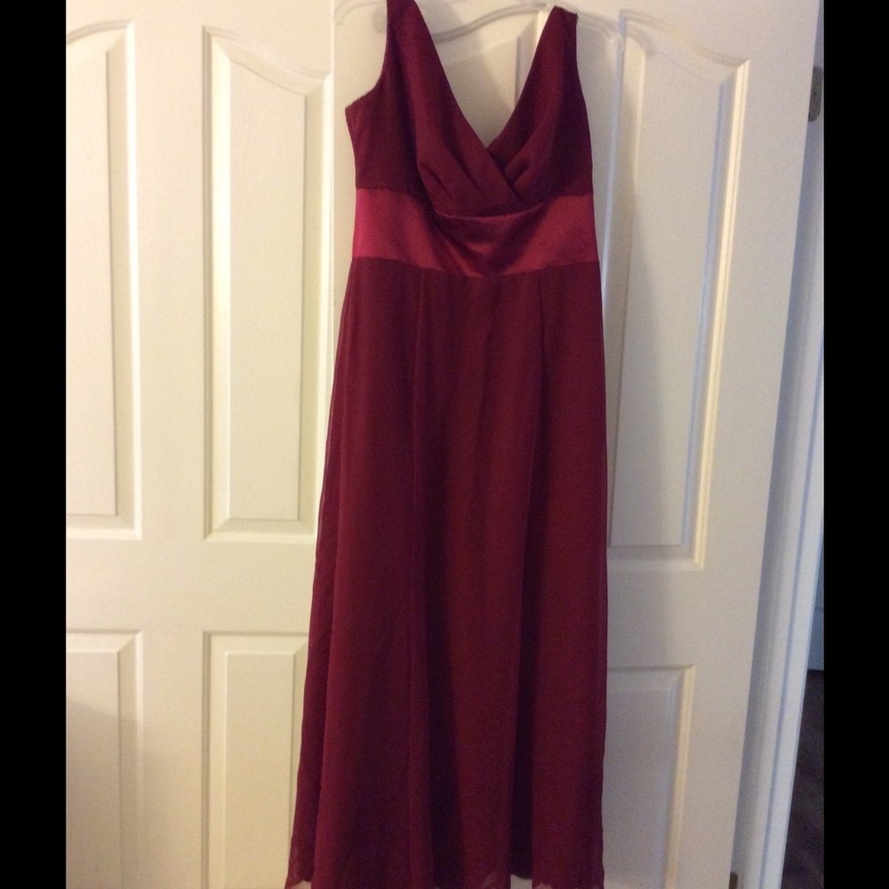 Burgundy full length formal dress