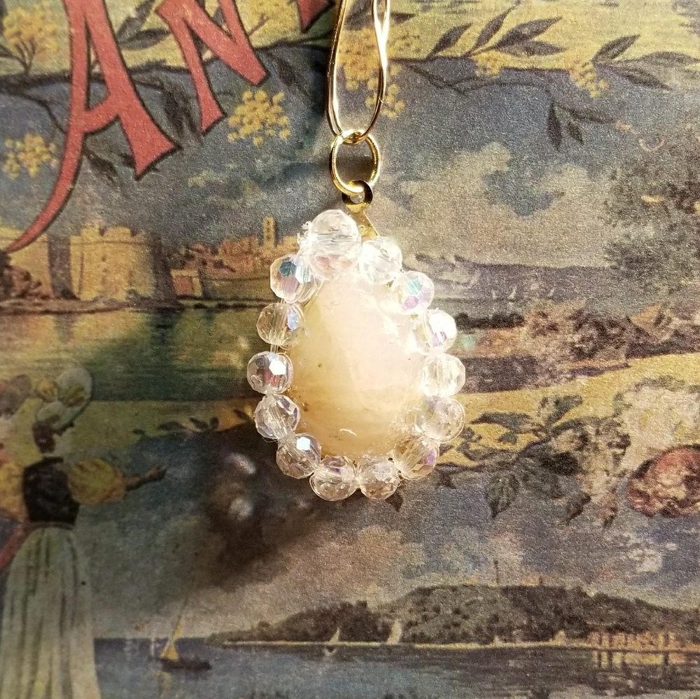 #0174 White Fire Chalcedony Pendant