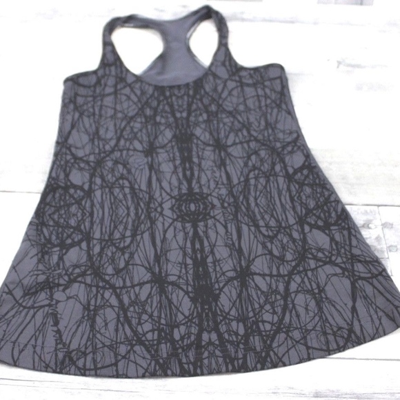 lululemon athletica Tops - LULULEMON Tank Abstract Black Grey Graffiti