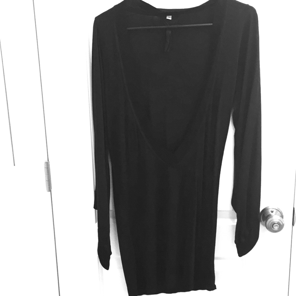Sweater/Dress, black, small , deep v neck