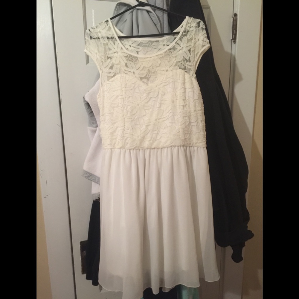Cream Lace Top Summer Dress