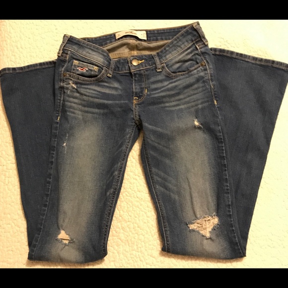 Hollister distressed boot cut jeans size 1R - Picture 1 of 4