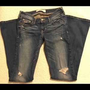 Hollister distressed boot cut jeans size 1R