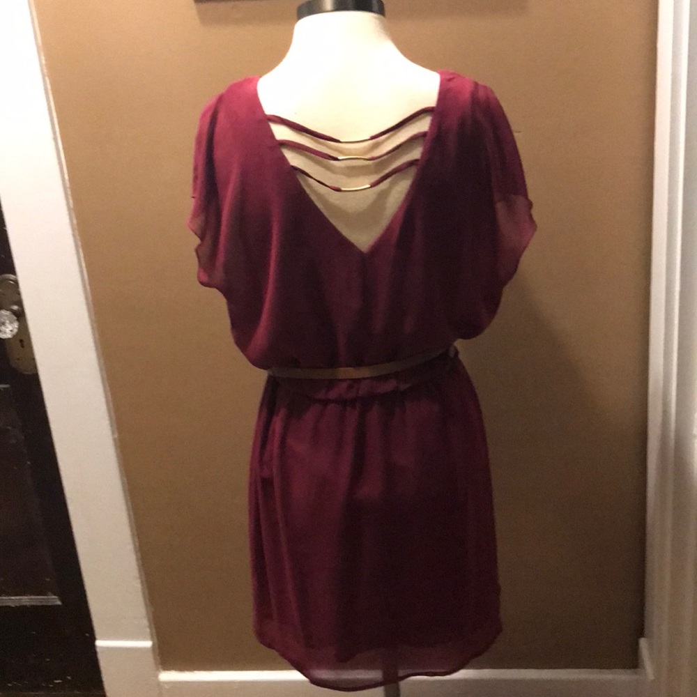 Cranberry dress with fun back detail