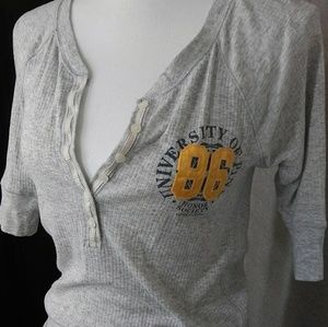VS Victoria's Secret PINK Classic 86 Henley Gray