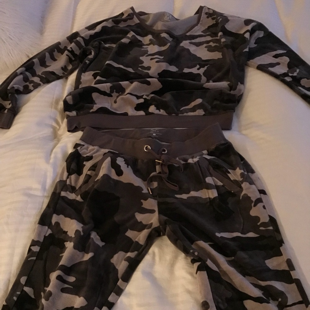 Velour track suit